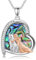 ROMANTICWORK Wolf Kette Damen 925 Stering Silber Wolf und Mädchen Anhänger Halskette Wolf Schmuck Geschenke für Frauen