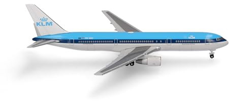 Herpa Modellflugzeug KLM Boeing 767-300, Miniatur im Maßstab 1:500, Sammlerstück, Modell ohne Standfuß, Metall