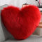 Herzkissen, Herz Kissen Kinderzimmer, Doppelseitiger Flausch Superweiches Plüsch Dekokissen, Herz Dekoratives Kissen für Wohnzimmer Sofa Kind Schlafzimmer Bett (Rot,40x50 cm)