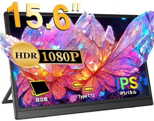 UPERFECT 15,6 Pulgadas Monitor Portátil con Pantalla IPS Full HD 1920 x 1080 de 1200:1 y Soporte Integrado Mini HDMI USB C para Laptop Consola de Juegos Smartphone, Compatible con VESA