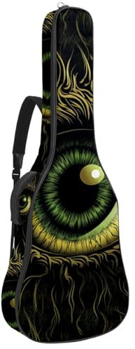 Gitarrentasche für Bassgitarre, 101,6 cm, 101,6 cm, doppelter verstellbarer Schultergurt, Akustikgitarre, Gigbag, Gitarrenkoffer, wasserdicht, Oxford-Stoff, dicker Schwamm, Kunst, Halloween, Horror,
