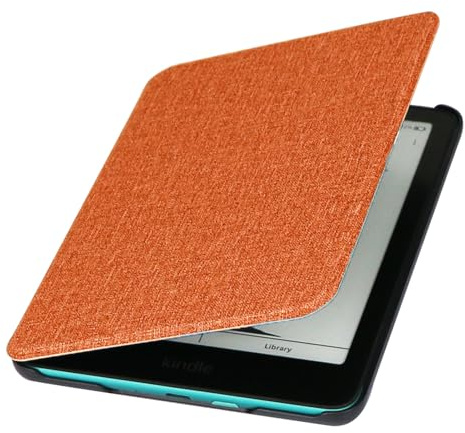 ZhaoCo Case for 7 Kindle Paperwhite 2024, Slim PU Leather Smart Protective Cover - Orange