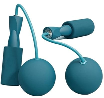 Cuerdas de saltar para adultos, pelota grande, sin cuerda, pelota pesada, cuerda de saltar, entrenamiento de fitness, aeróbic, cuerda de saltar rápida (verde)