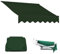 Tenda da sole manuale retrattile fai da te, gazebo parasole per giardino esterno, verde, 2 x 1,5 m