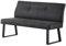 DUBI Möbel Sitzbank Joy, Esszimmerbank 160 cm mit Rückenlehne gepolstert mit Federkern für Esszimmer, Flur, Garderobe mit Metallgestell, modern Design, Anthrazit, 21302-160-YU16-01