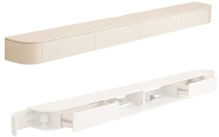CMYAOYC Lowboard Hängend TV Schrank Fernseher Tisch Modern TV-Schrank mit Stauraum, TV Kommode für Aufbewahrung Unter Dem Fernseher für Wohnzimmer, Schlafzimmer, Büro(White,300cm/118in)