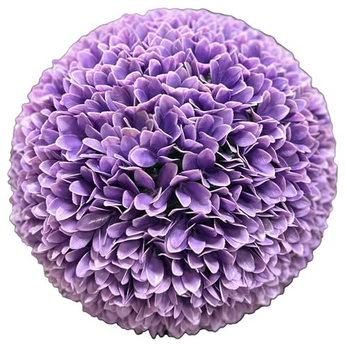 TENAX Dahlia Lilac Bloom Ø 28 cm Lilla, Pianta Artificiale a Forma di Sfera, Fiore Tipo Dalia, Sfera Decorativa per Arredamento Casa e Giardino, Interni ed Esterni