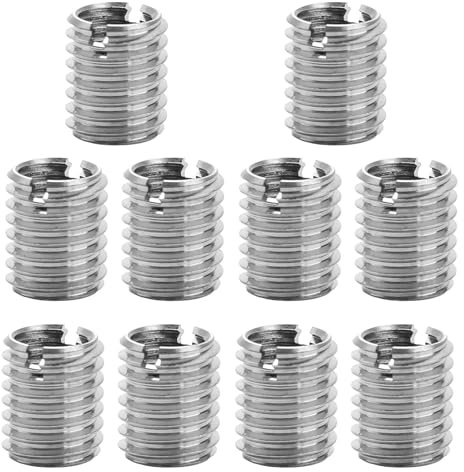 GVSS 20 Pièces Adaptateurs de Filetage M8 à M10 en Acier Inoxydable, Réducteur Écrou,Insert Fileté pour Conversion de Vis et Douilles,pour Réparation Automobile,Plomberie et Applications Industrielle