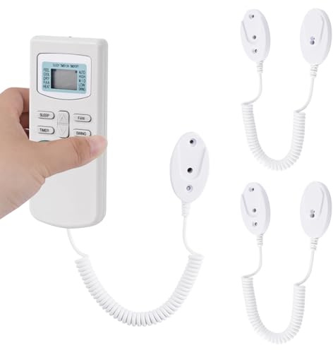 UFURMATE 2Pcs Magnetic Remote Control Holders with Spring Ropes Wall Mount Self-Adhesive TV Remote Control Keeper Security Lock Kit for Home Office School (White)