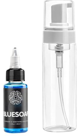 Tattoo Blue Soap Neutral 40 ml Tattoo Wash Reinigungsseife mit 200 ml leerer Flasche, blau, Reinigen, Waschen, Nachpflege, Versorgung