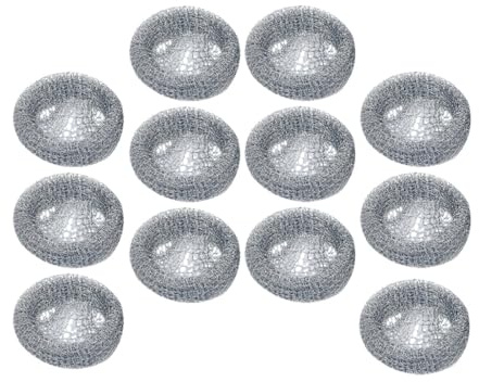 VILLCASE 12 Pezzi Filtro Magnetico Anticalcare in Acciaio Inox 304 per Tubo Scarico Lavatrice Fascette, Accessorio Versatile per Prevenire Intasamenti e Trattenere Lanugine