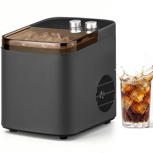 LEADZM Eiswürfelmaschine Klein 12KG/24H,Selbstreinigend Eiswürfelbereiter (Weiß)