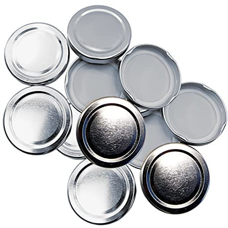 Pack of 12 Replacement 43mm Twist On Jam Jar Lids - Silver - (Choice of Colours)