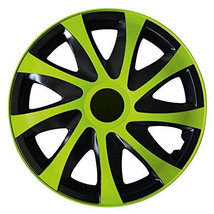 Eight Tec Handelsagentur (Farbe und Größe wählbar!) 16 Zoll Radkappen Draco (Schwarz-Grün) passend für Fast alle Fahrzeugtypen (universell)