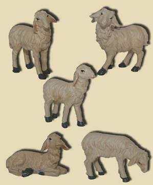 Unbekannt Miniaturfiguren Zubehör Schafe 5tlg. geeignet für 5-7cm Figuren