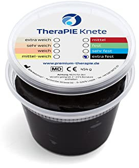 AFH Webshop Therapie Knete | 454 Gramm (1 Pound) | Therapie Knetmasse | Stärke Widerstand: extra-fest (schwarz)