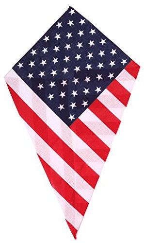 USA Flag Stars and Stripes Flag Paisley Bandana Head Scarf Headbands Handkerchief Cowboy Cotton Bib Party Face Covering Headwear Mens Womens Unisex