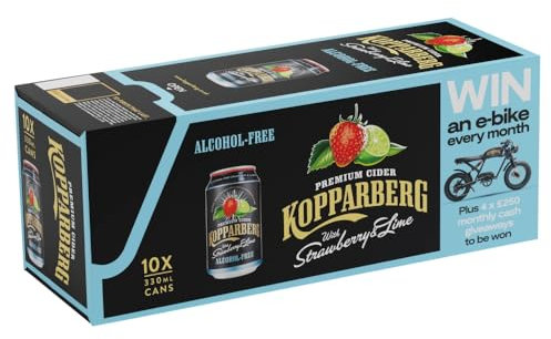 Kopparberg Premium Alcohol Free Cider Strawberry and Lime, 10 x 330ml