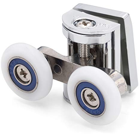 1 x ES1 ShowerPart Top Shower Door Roller/Wheel/Runner, Shower Door Wheel Diameter 23mm, Wheel Thickness 5.7mm, Chromed Plastic Cover, Shower Door Replacement Parts