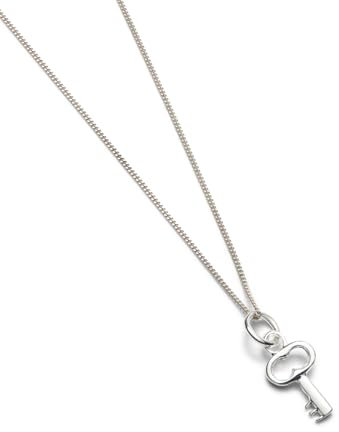 Kokomorocco - Collar Mujer Amuleto - Llave de la Suerte - Tarjeta Make a Wish - Collar Amuleto - Plata de Ley