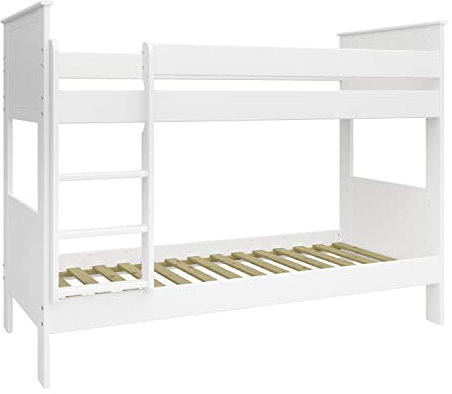 Hoppekids ALBA Kinderbett, Einzelbett mit Ausziehfunktion, Ausziehbett, MDF, 75 x 140/180/200 cm Liegefläche, inkl. Lattenrost, weiß