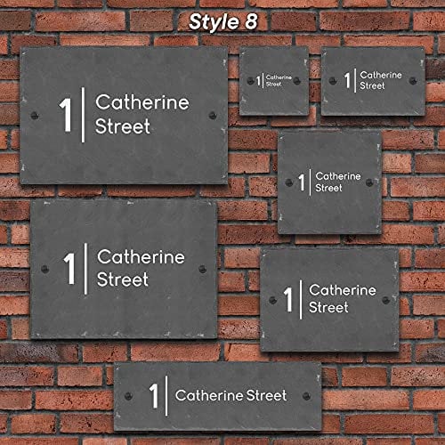 Active Window Films Rustic Natural Slate House Gate Sign Plaque Door Number Personalised Name Plate (Style 8)