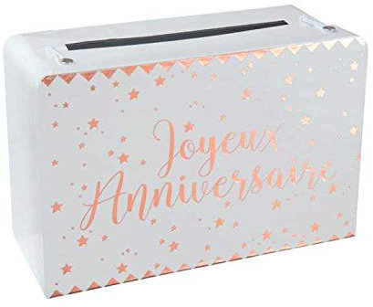 1001decotable - Urne Tirelire Joyeux Anniversaire Rose Gold