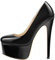 Only maker Damen Plateaupumps Stiletto High Heels Runde Damenschuhe für Party Kleid Business Schwarz Lack 38 EU