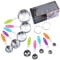 Fohil Lot de 10 Tasses Mesurer Cuillères Mesurer, 5 Cuillères Doseuses en Acier Inoxydable, 5 Tasse à Mesurer avec Poignée en Silicone, Ustensiles de Cuisine Parfaits avec 2 Anneaux de Type O
