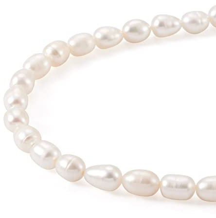 Fashewelry Süßwasser-Zuchtperlen, oval-runde, lose Perlen, für selbstgemachte Halsketten, Armbänder, Ohrringe, Schmuckherstellung, 4-5 mm, 1 Strang, ca. 27 Stück/Strang