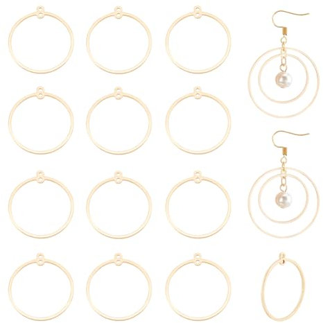 BENECREAT 20PCS 18K vergoldete Gliederverbinder Messingring Schmuckverbinder für Armbänder Halskette DIY Making, 27.5x25mm