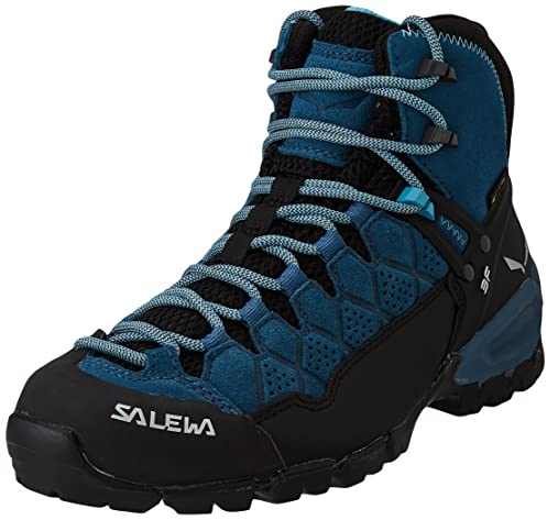 Salewa WS Alp trainer Mid Gore-TEX Chaussures de Randonnée Hautes, Mallard/ Maui Blue, 36 EU