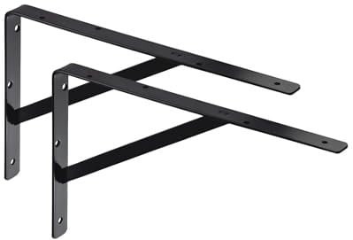 ALPENSTAHL Schwerlastwinkel [ATHENA] 2 Stück Regalwinkel I Tiefe 500 mm I Schwerlastkonsole Schwarz I Wandhalterung Regal Tragkraft 300 kg I Winkel Metall massiv | Metallwinkel 90 grad