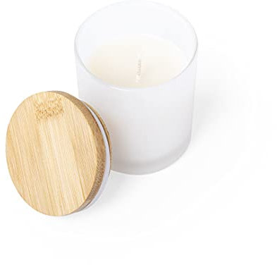 Makito Original-Kerze aus der Natur-Linie mit Vanille-Duft. Hergestellt aus Glas, mit Bambusverschluss. Lieferung in attraktiver Eco-Design-Box.