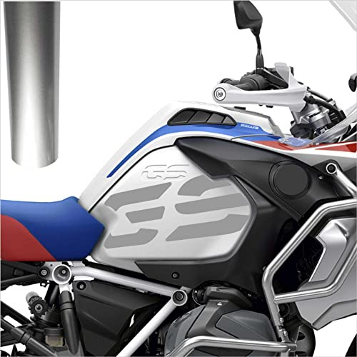2pz Adesivi Compatibili con Fiancate Serbatoio Motorrad R 1200 1250 GS Adventure LC (argento)