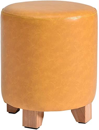 ksamwjf Moderner runder gepolsterter Fußhocker Rest Ankleidehocker Wohnzimmer Ledersofa Teehocker Wasserdicht gepolstert