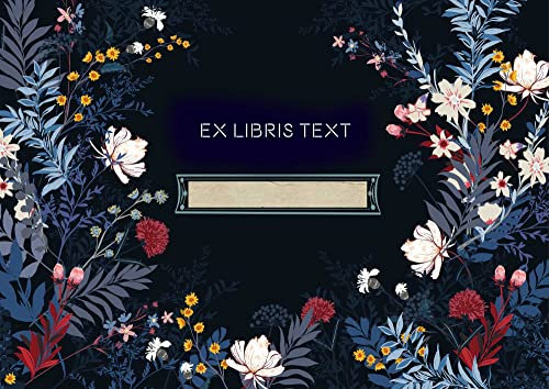 Ex Libris Aufkleber Etiketten Blumen Banner