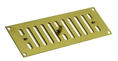 Polished Solid Brass 229mm x 76mm Hit and Miss Adjustable Air Vent