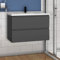 Waschtisch mit Unterschrank 80 cm Badmöbel Set Waschbecken mit Unterschrank Anthrazit Matt Softclose