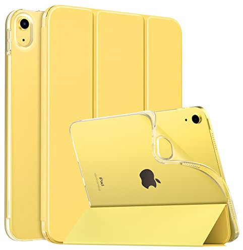MoKo Custodia Protettiva per iPad (A16) 11a Generazione 11 Pollici 2025/10a Gen 10,9 2022,iPad Cover in TPU e Pelle PU con Chiusura Magnetica, Sostegno,Auto Riattivazione/Standby, Giallo Chiaro