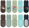 FedMois 5er Pack Baby Kleinkinder ABS rutschfeste Socken Sneaker Socken Tiermotive Baumwolle, Dinosaurier, 1-3 Jahre