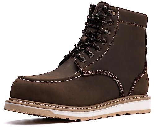 SL-Saint impermeabile punta d'acciaio Moc Uomo stivali da lavoro classico Industrial & Construction sicurezza 6'' (Marrone 005, numeric_45)