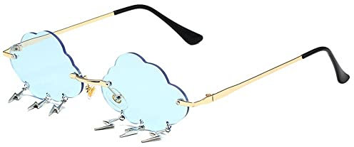 1Pcs Sonnenbrille in Wolkenform Randlose Bunte Sonnenbrille Unregelmäßige Sonnenbrille Wolken-Sonnenbrille in Wolkenform Party-Sonnenbrille Kristall-Sonnenbrille randlose Sonnenbrille