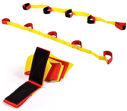 Xrten 1 Pair Legged Race Game Tape, Team Spiele Ausrüstung Elastic Tie Rope Straps, Elastisches Krawattenseil Teamwork Spiele für Kinder und Erwachsene Party Games Sport