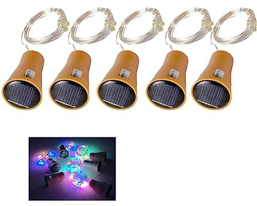 Generic Solar Bottle Lights, Cork Shaped, Outdoor Waterproof Colorful LED Fairy Lights, Mini Fairy String Lights for Indoor Outdoor, Garden, Patio, Pathway Decoration