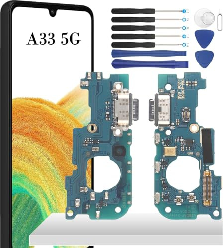 YHX-OU 6.4'' Ladebuchse für Samsung Galaxy A33 5G SM-A336B SM-A336B/DS SM-A336B/DSN Dock Connector Port Charger LadePort Mikrofon Audio Jack Flex Kabel + Installationswerkzeug