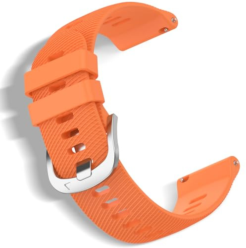 CeiBand 18mm Silikon Armband für Garmin Forerunner 265S/255S/255S Music, Weiche UhrenarmbäNder Sport Ersatzarmband für Garmin Venu 3S/Venu 2S/Vivoactive 4S/3S/Active S/Move 3S Damen Herren(Orange)