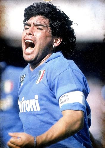 KUSTOM ART Dekoratives Wandposter Serie große Sportmeister, Diego Armando Maradona Bilder Kunstdruck auf beschichtetem Papier 40 x 30 cm ohne Rahmen