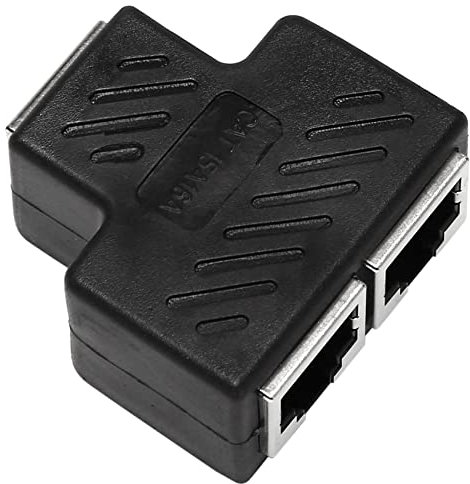 INTCHE Adaptateur Répartiteur RJ45 à 2 Ports Prise de Connecteur de Rallonge Ethernet Réseau LAN Lot 1Pcs