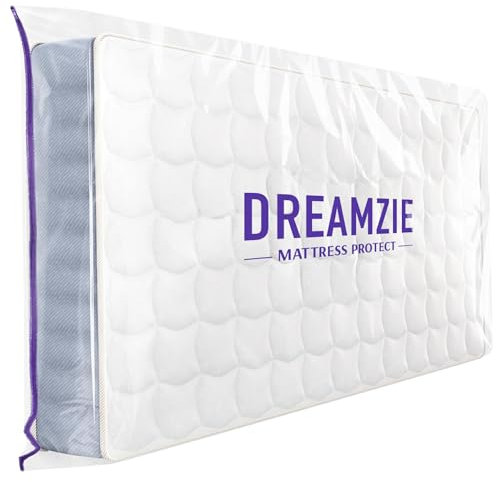 Dreamzie - Schutzhülle aus Kunststoff für Matratzen - Für Umzug, Lagerung & Transport - Aufbewahrungstasche für Matratzen - Robuste Matratzenhülle mit Reißverschluss - Matratzenhülle 100x200 cm
